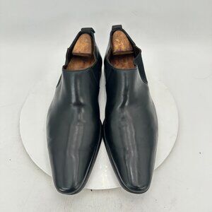 Gucci Men Size UK 10.5D US 11D Black Leather Side Elastic Pull On Ankle Boot